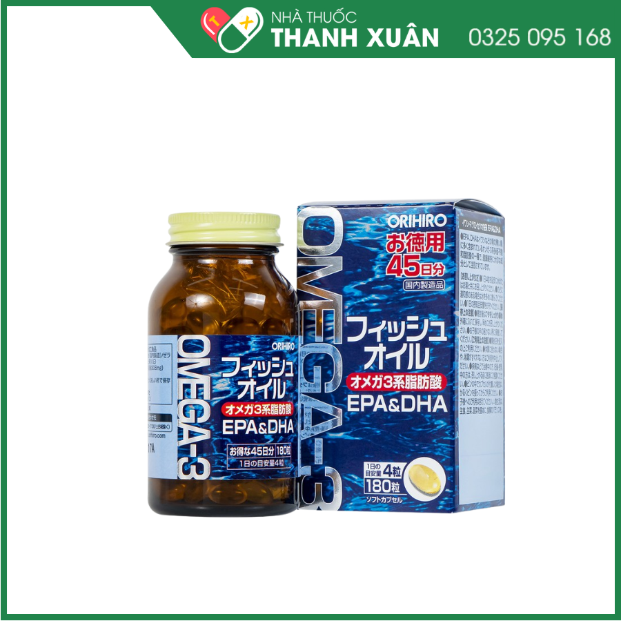 Viên uống Omega 3 Orihiro Fish Oil hỗ trợ bổ sung DHA&amp;EPA